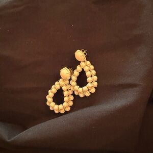 J. Crew Gold Beaded Teardrop Earrings